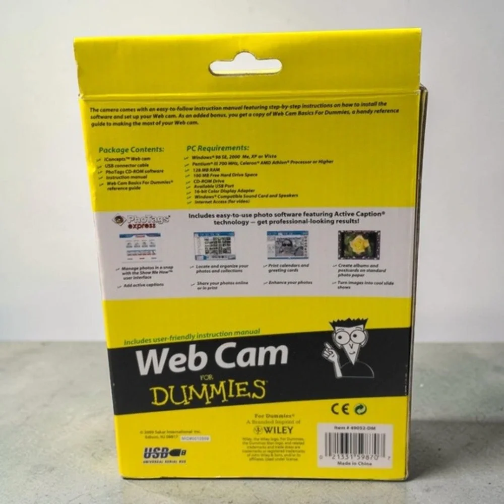 Y2K 2009‎ Web Cam for Dummies Sealed New Retro Tech PC Camera 49052-DM iConcepts